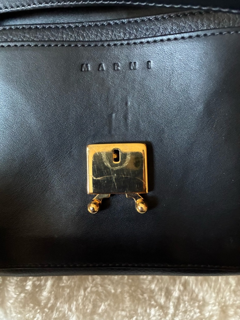 Marni Trunk Black Leather Crossbody Bag - Picture 8 of 13